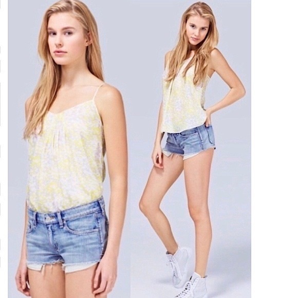 ARITZIA TALULA DENIM JEAN CUT OFF Y2K LOW RISE BEACH SHORTS 24 Low Rise Micro - Picture 2 of 8